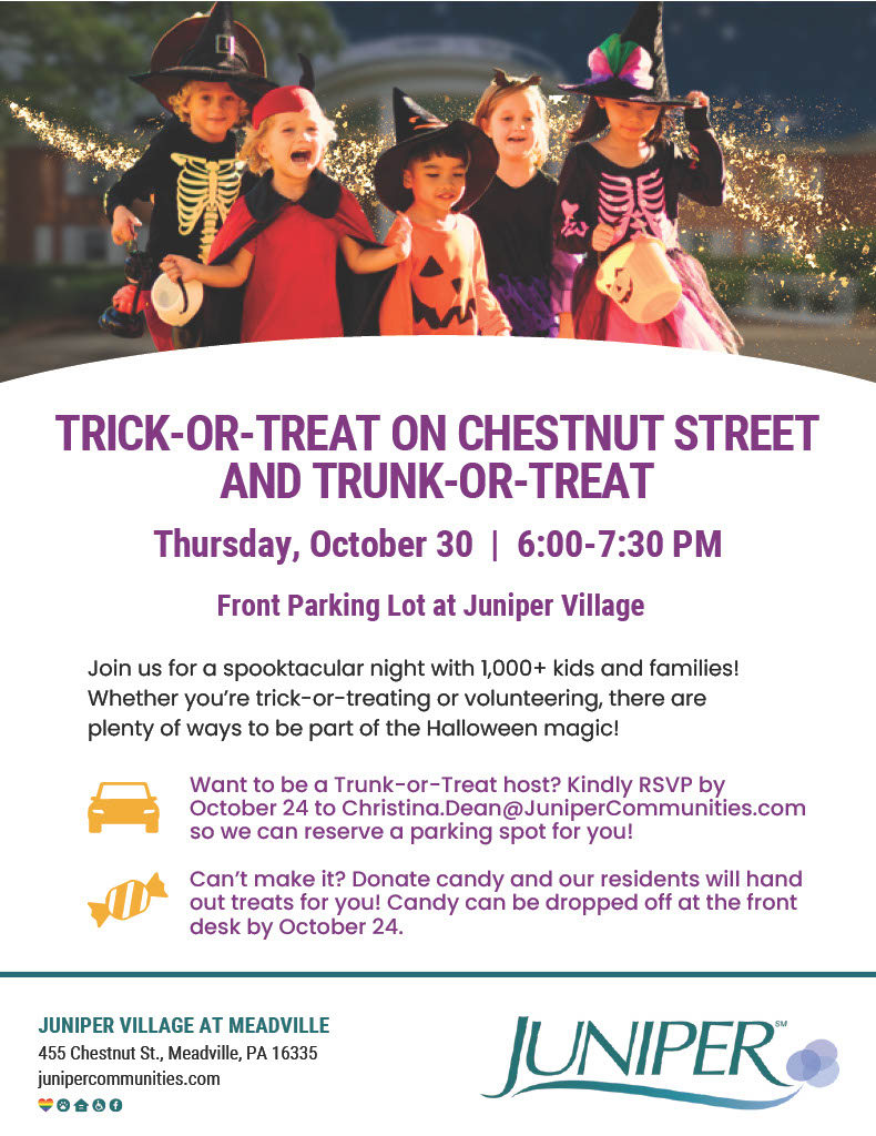 Trick-or-Treat on Chestnut Street & Trunk-or-Treat at Juniper