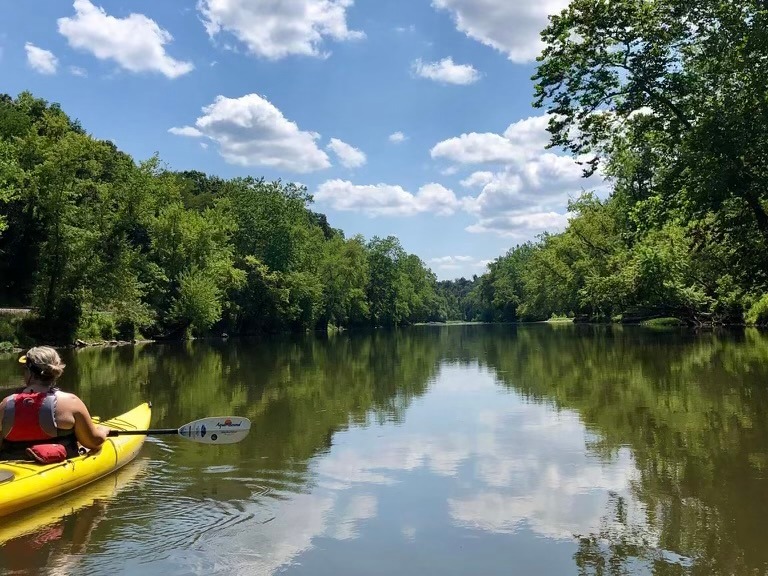 Kayaking along French Creek