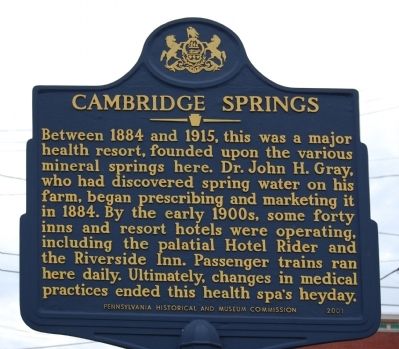 Cambridge Springs Historical Marker