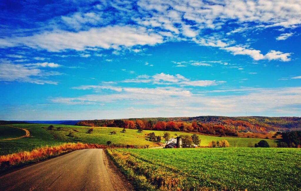 Country Road with a Fall View near Centerville PA
